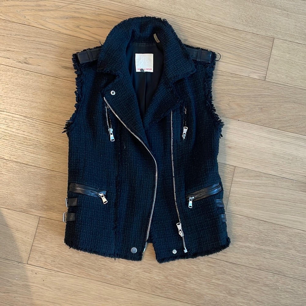 Rebecca Taylor Black Tweed Vest
